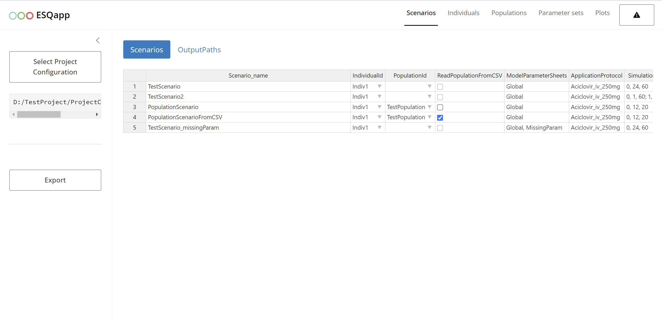 import project configuration